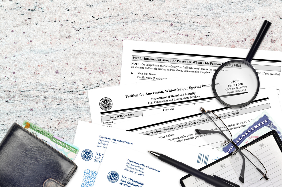 USCIS Form I-360 Petition for Amerasian, Widower or Special Immigrant