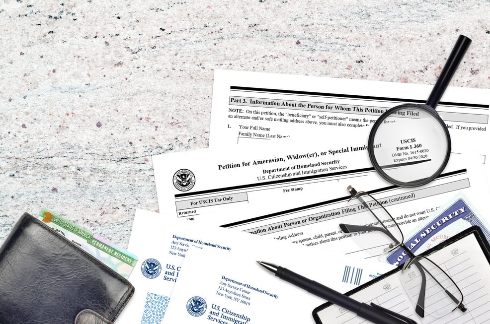 USCIS Form I-360 Petition for Amerasian, Widower or Special Immigrant